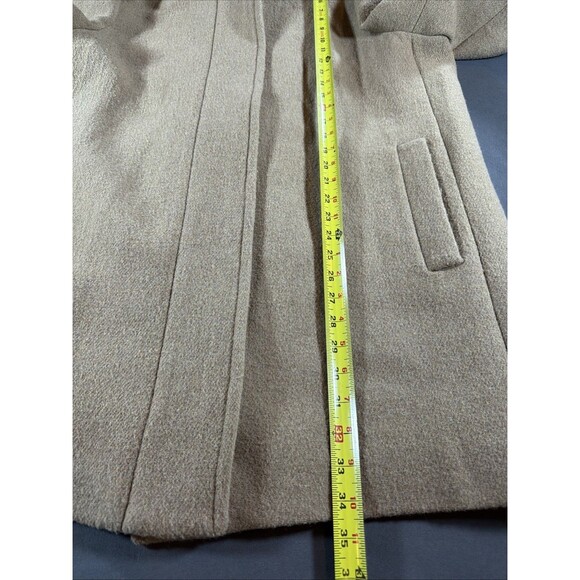 J Crew BU261 Womens Wool City Coat Long Sleeve Zip-Up Button Neck Tan 18 - Picture 12 of 14